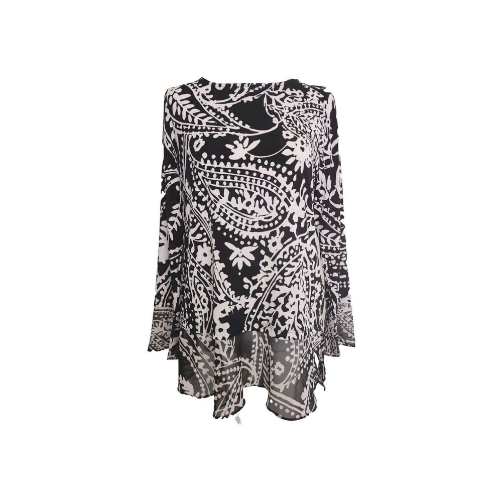 Susan Graver Women's Blouse Top Long Sleeve Size XS